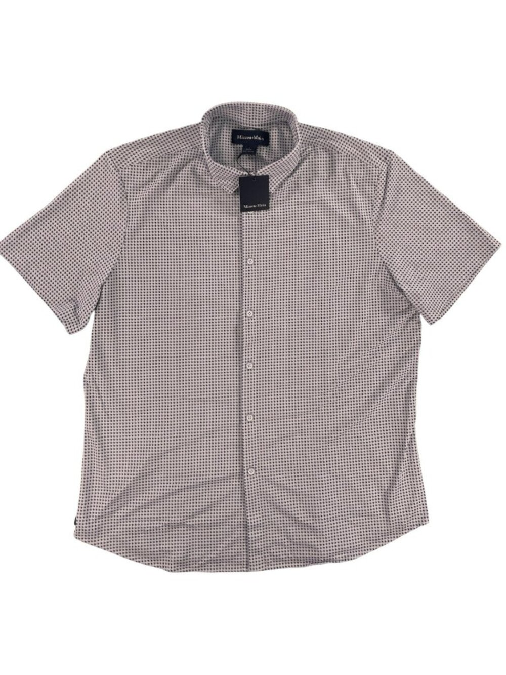 Mizzen + Main Blue Geo Twill Button-Down Shirt Classic Fit Men's Size L $118 NEW
